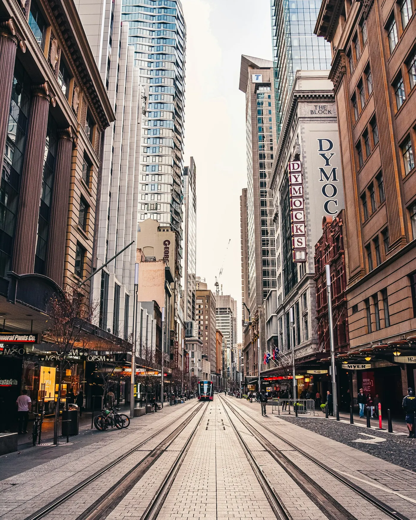 People walking and touring through Sydney CBD on George Street